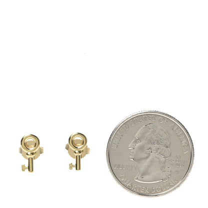 Tiffany 18K Yellow Gold Mini Key Earrings 3 of 4