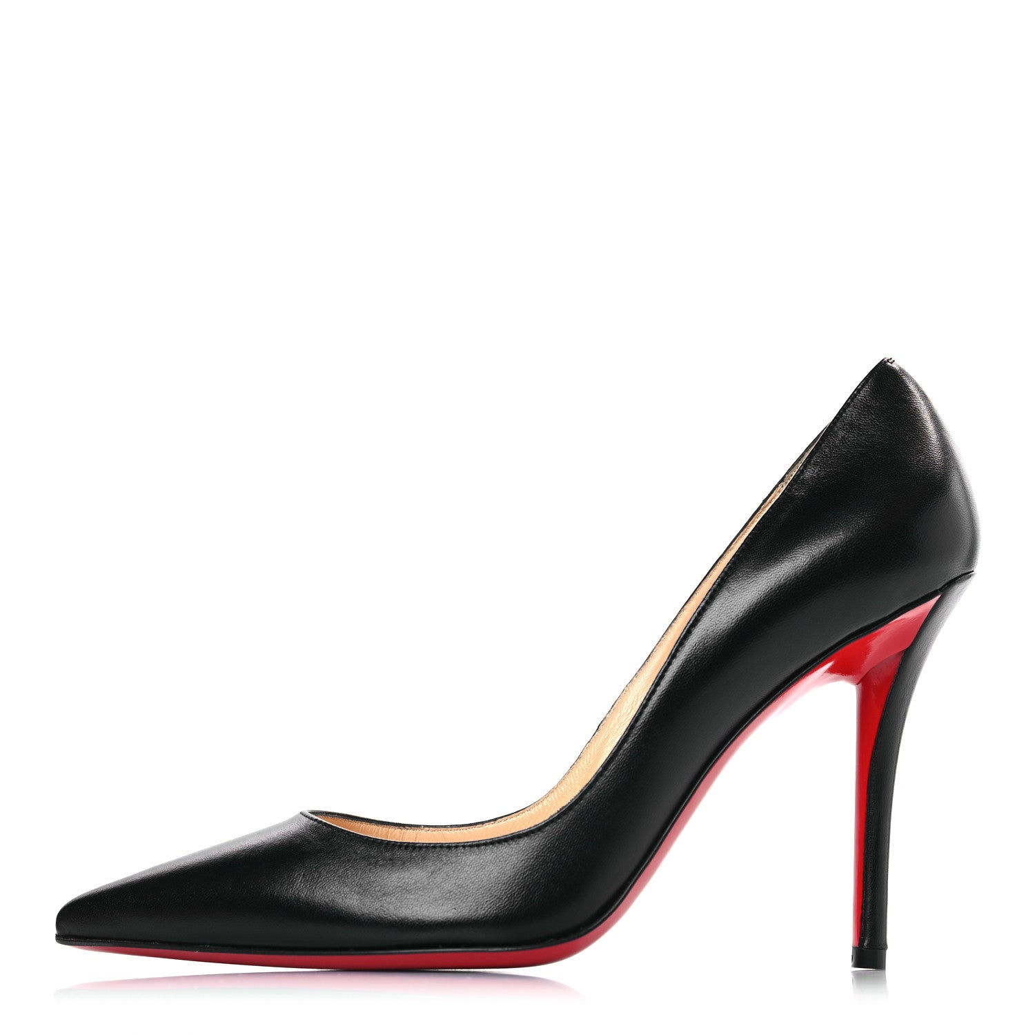 Christian Louboutin Shiny Nappa Apostrophy 100 Pumps 38.5 Black 1 of 9