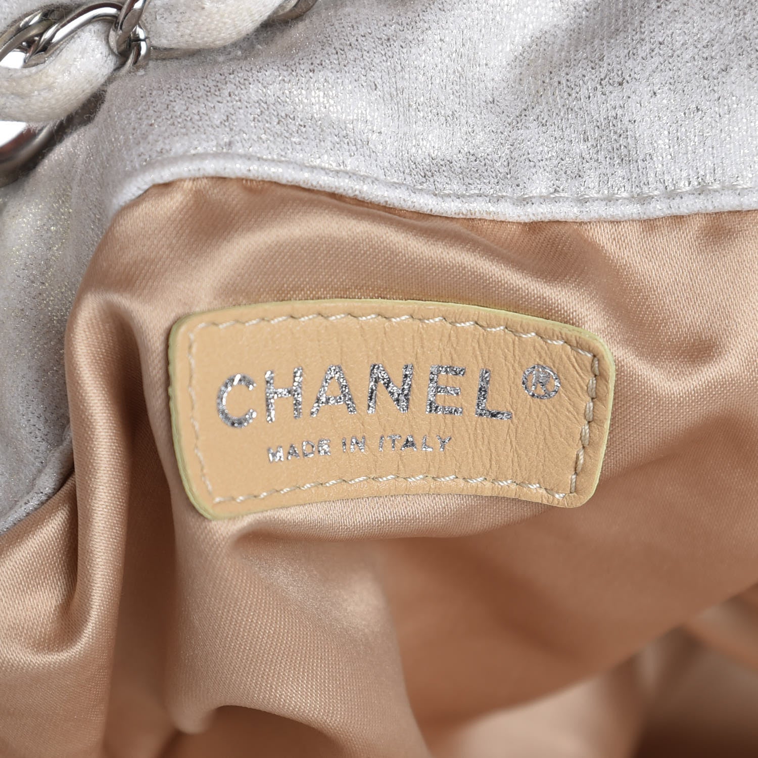 Chanel Metallic Jersey Quilted Melrose Cabas Light Beige 6 of 8