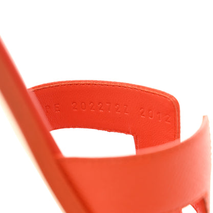 Hermes Epsom Oran Sandals 37.5 Orange Poppy 8 of 8