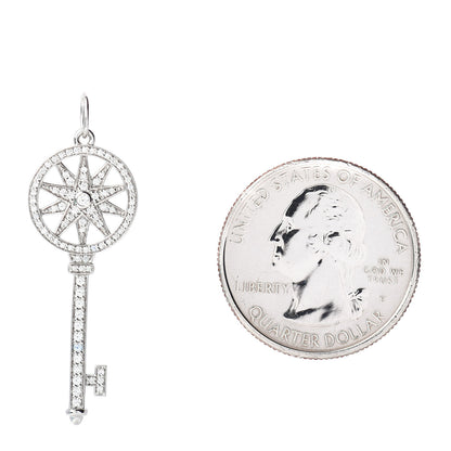 Tiffany Platinum Diamond Star Key Pendant 2 of 3