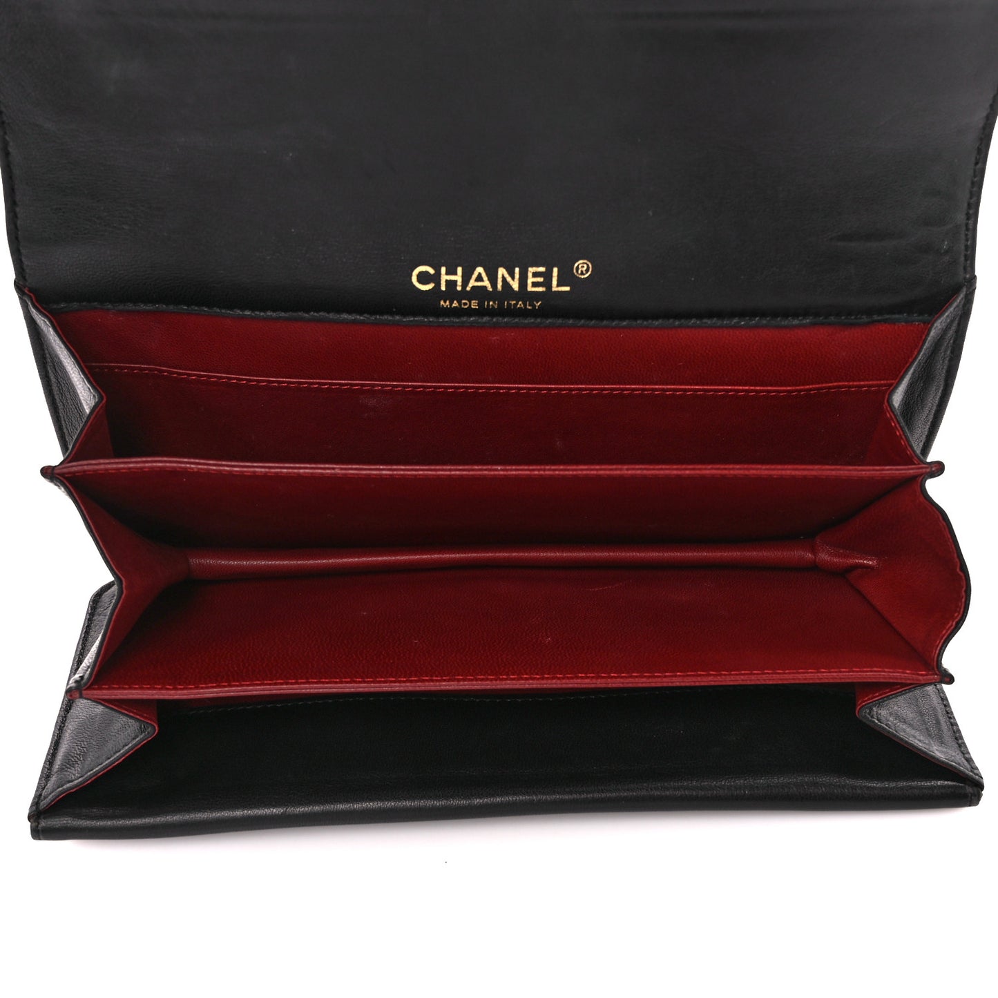 Lambskin Gold Chain Knot Clutch Black