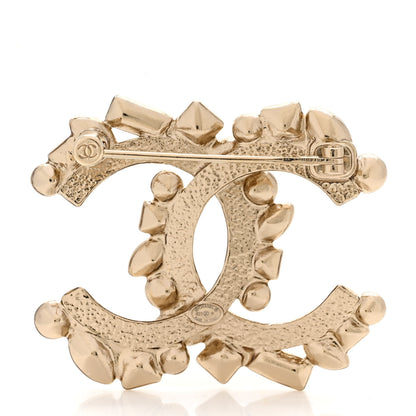 Chanel Crystal Baguette CC Brooch Gold 3 of 5