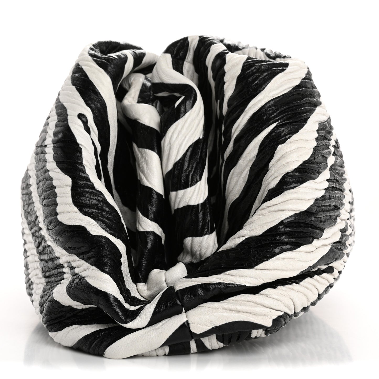 Nappa Zebra Print The Pouch Oversized Clutch White Black