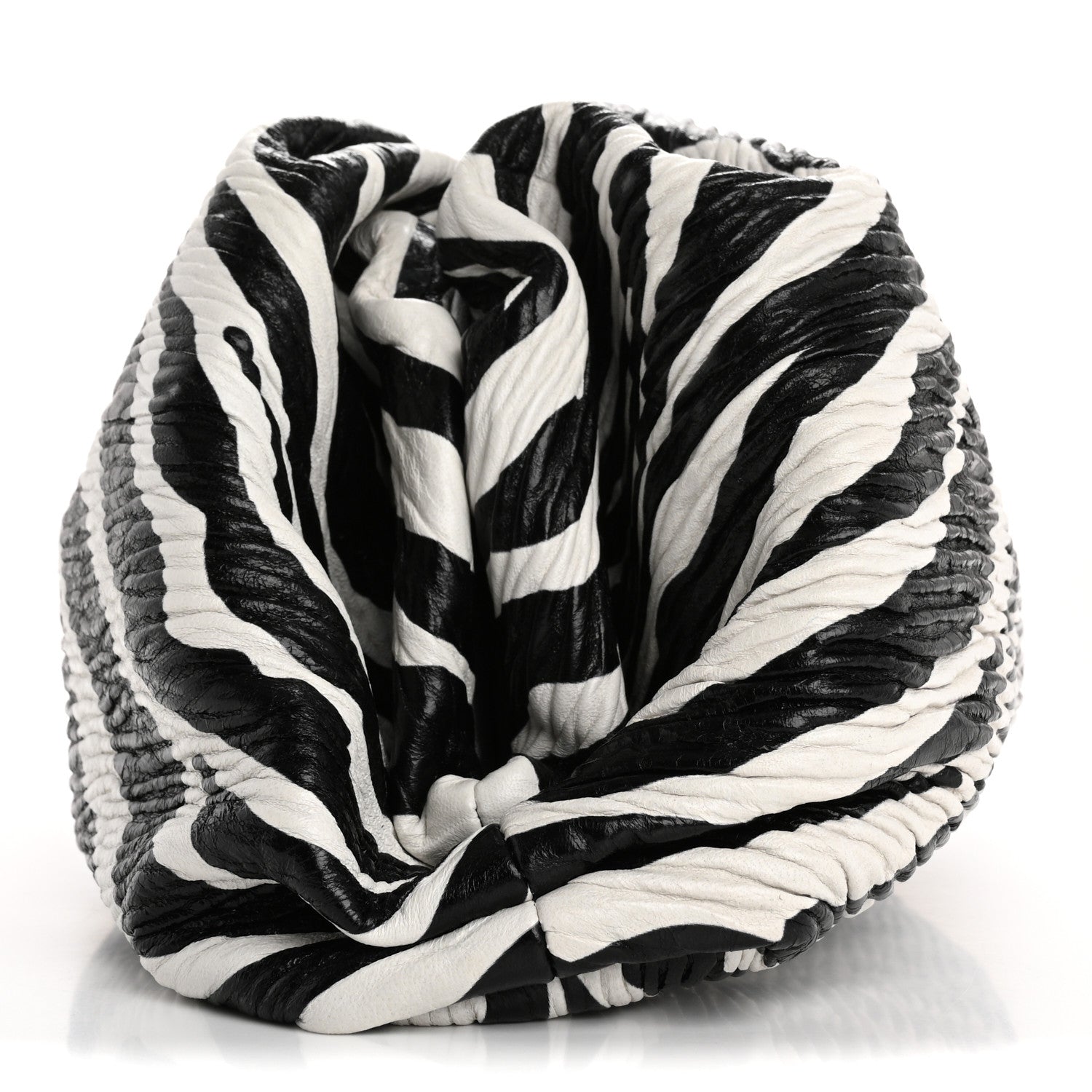 Bottega Veneta Nappa Zebra Print The Pouch Oversized Clutch White Black 10 of 10