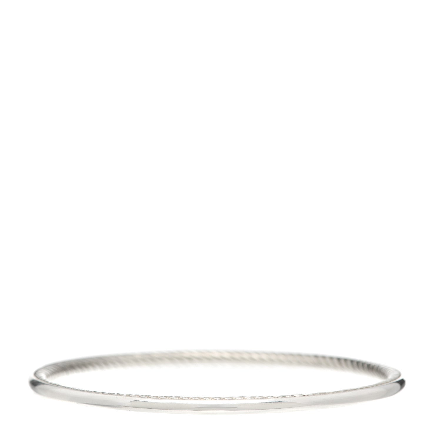 David Yurman Sterling Silver 3mm Cable Classics Bangle Bracelet 1 of 4