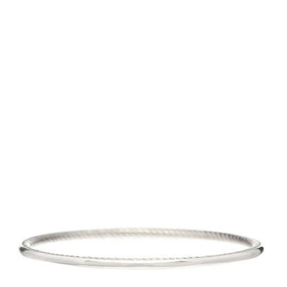 David Yurman Sterling Silver 3mm Cable Classics Bangle Bracelet 1 of 4