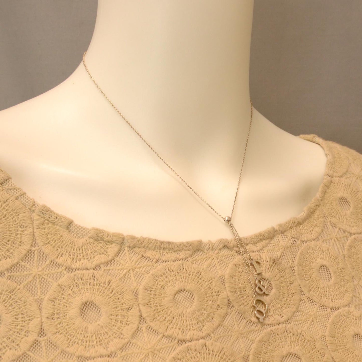 Sterling Silver Letters Lariat Necklace