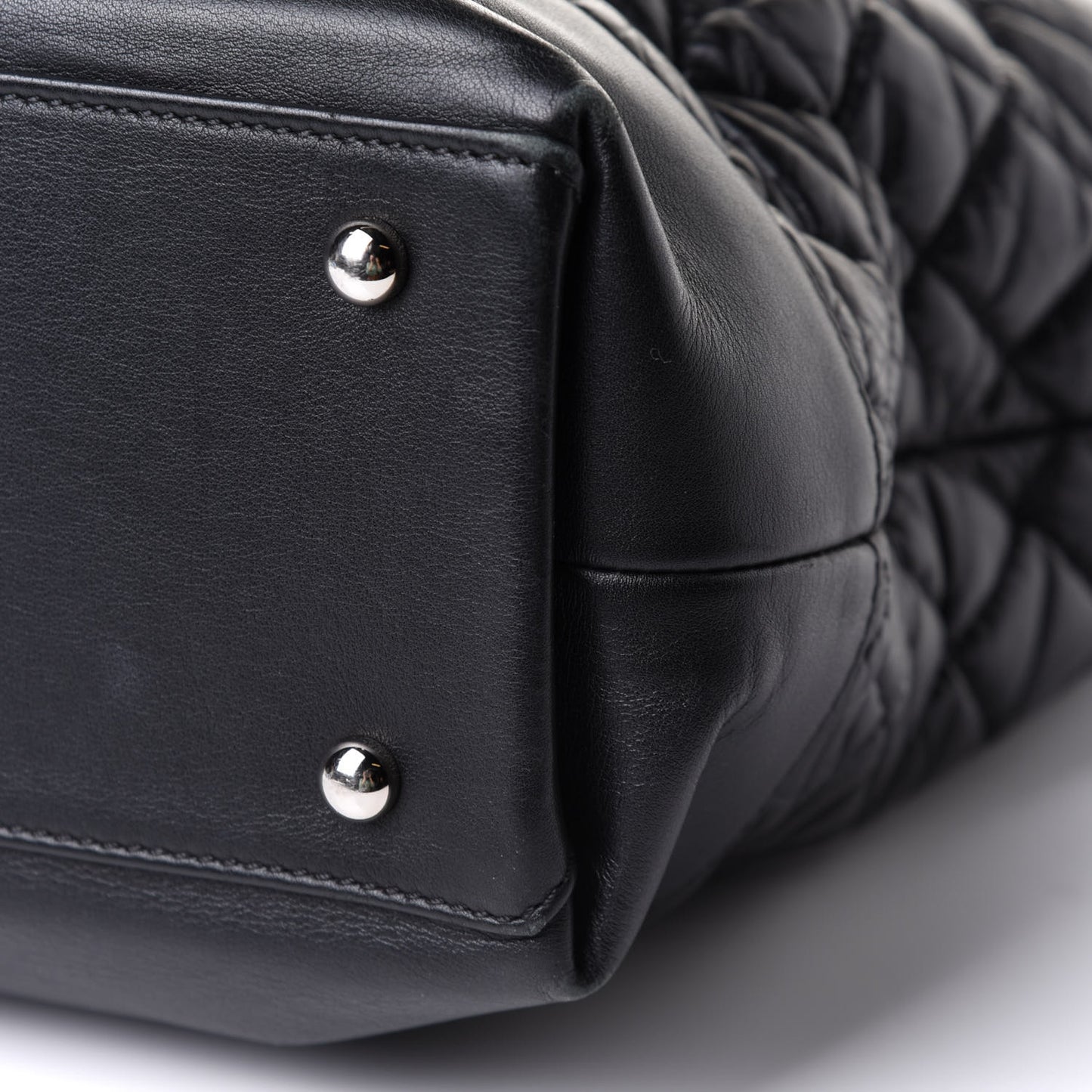 Aged Calfskin Quilted Be CC Tote Black