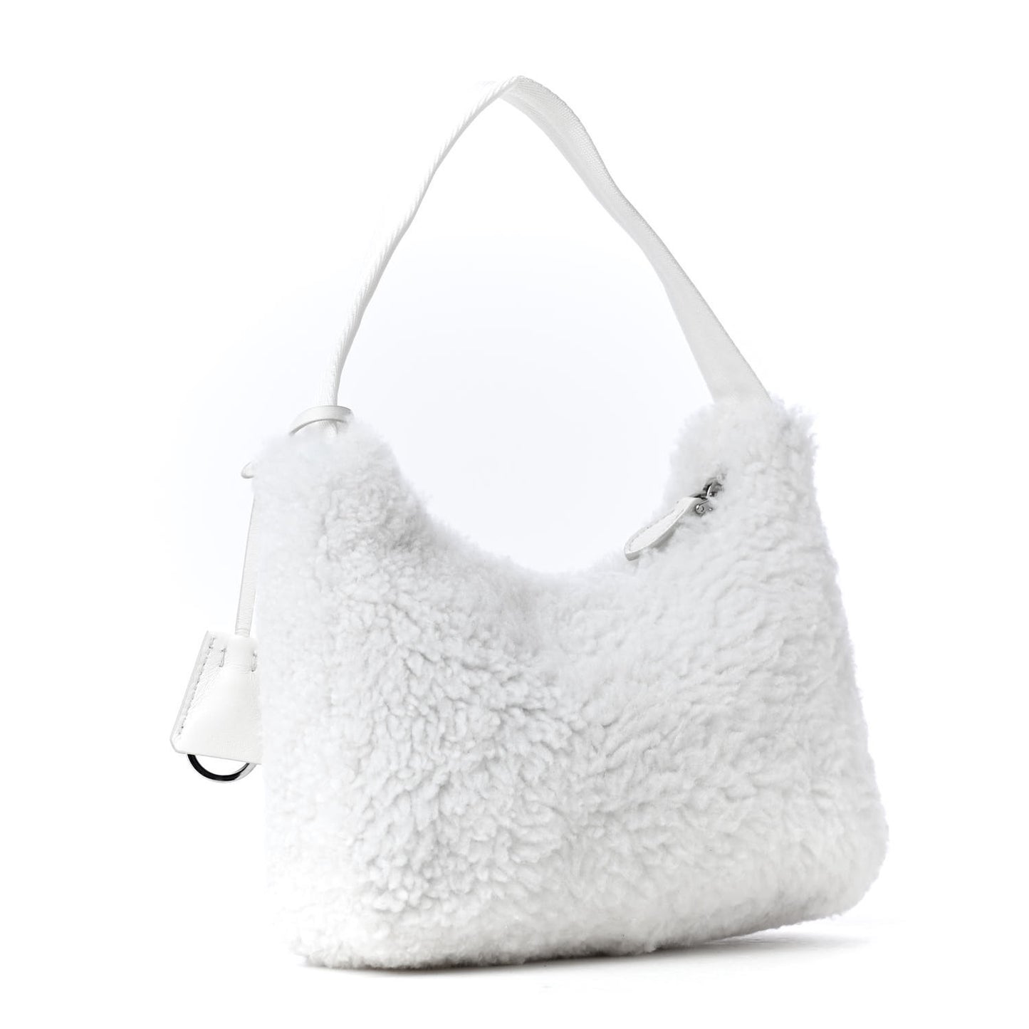Shearling Mini Re-Edition 2000 Bag White