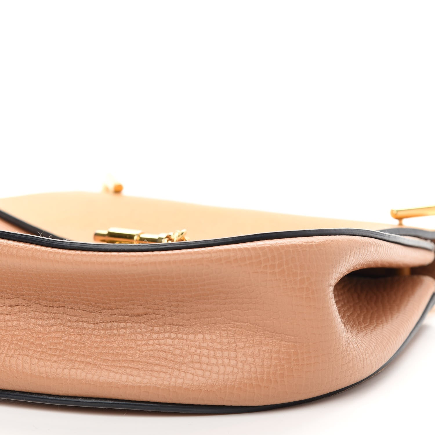 Chloe Grained Calfskin Lambskin Medium Bi-Color Drew Shoulder Bag Wet Sand Sunflower 8 of 8
