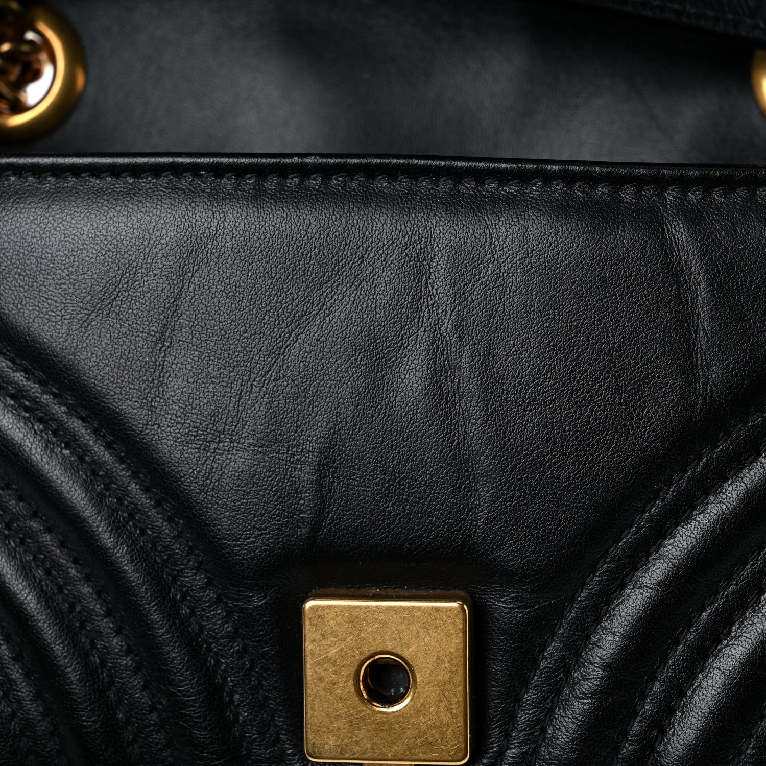 Gucci Calfskin Matelasse Mini GG Marmont Shoulder Bag Black 18 of 18