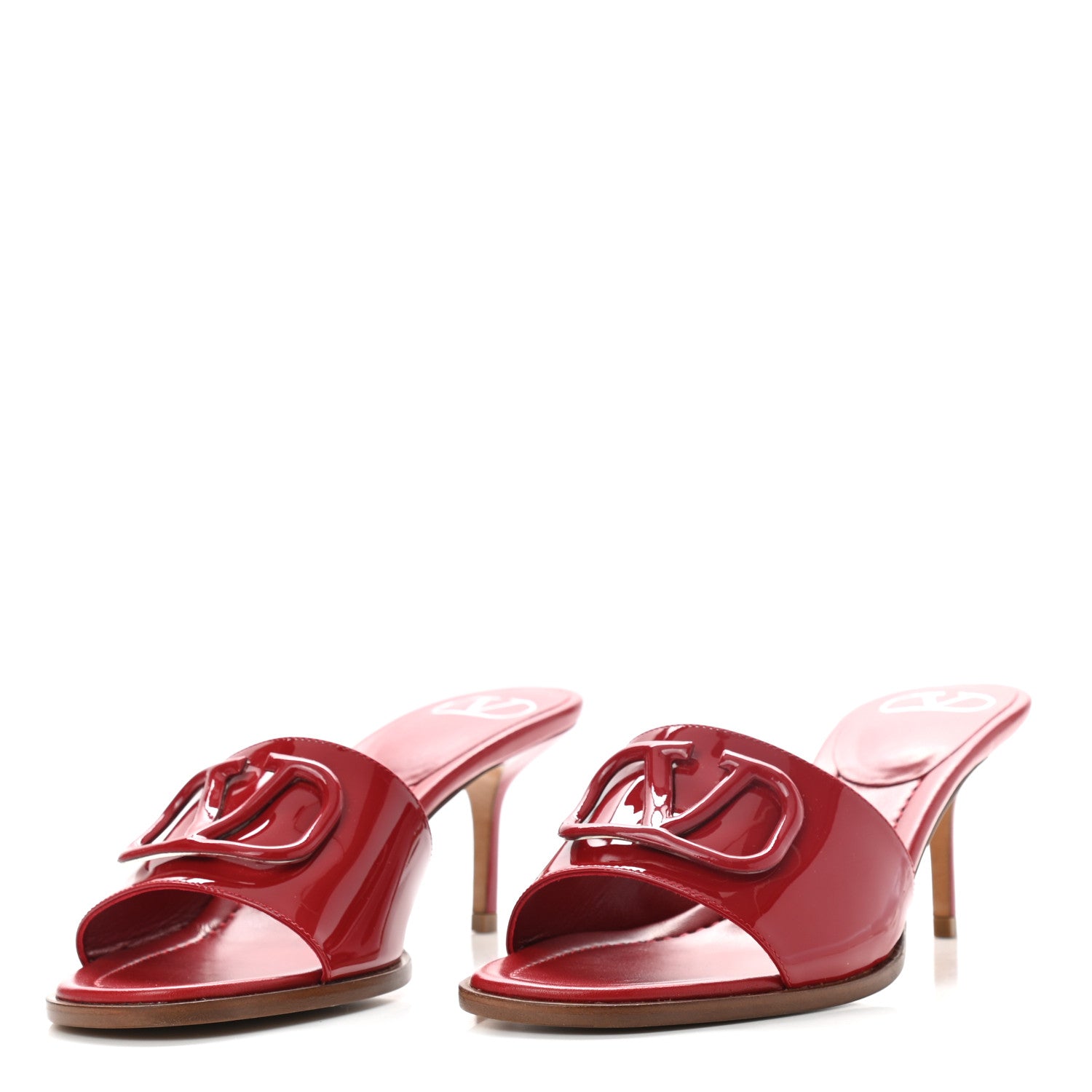 Valentino Garavani Patent VLogo 65mm Slide Sandals 39.5 Rosso Valentino 3 of 8