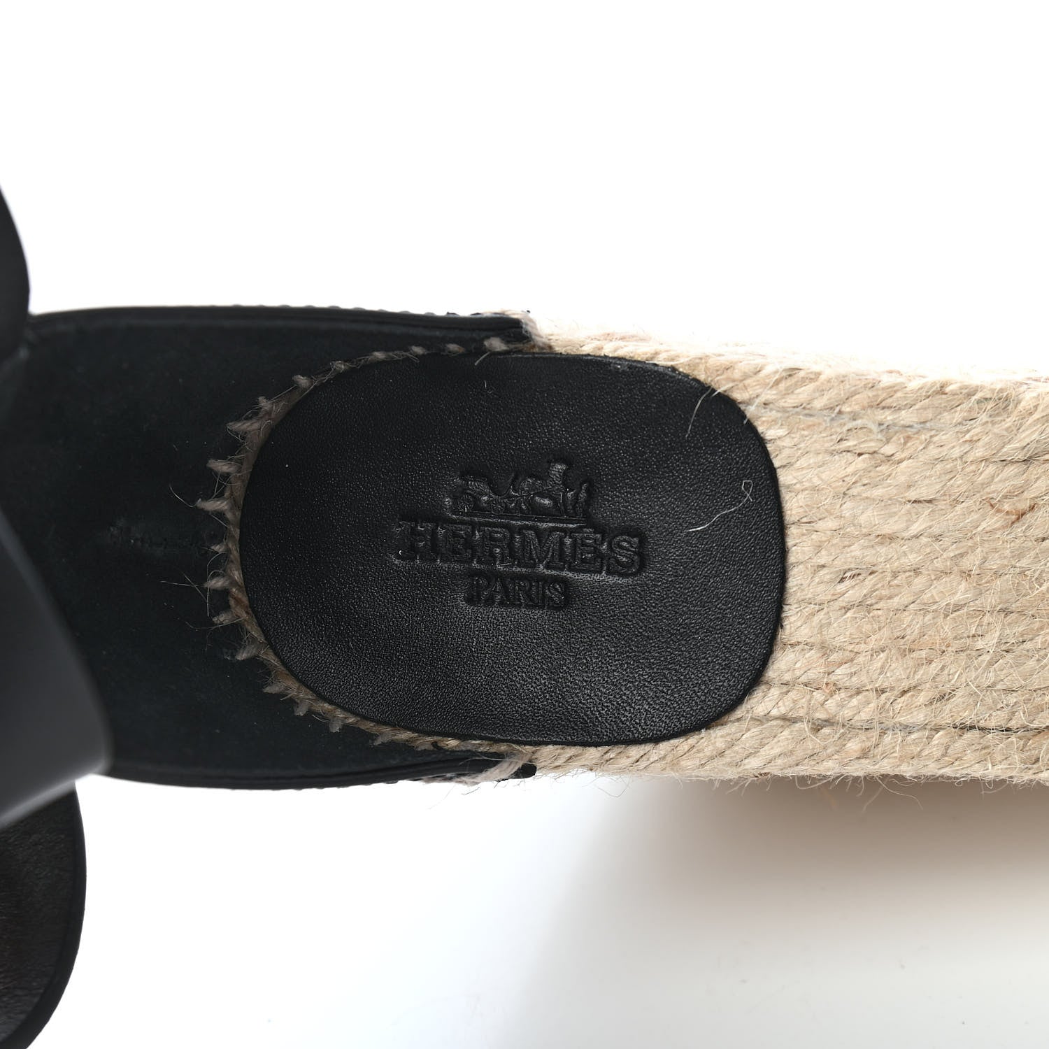 Hermes Calfskin Tipoli Espadrille Wedges 36 Black 6 of 8