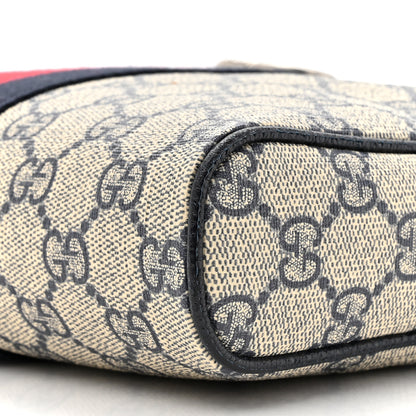 Gucci GG Supreme Monogram Textured Dollar Calfskin Web Small Ophidia Messenger Bag Beige Blue 9 of 12