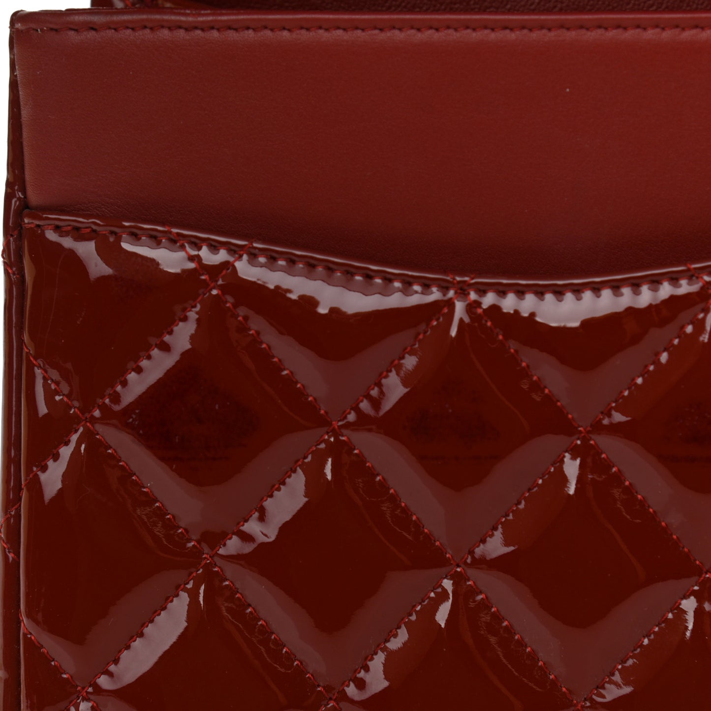 Patent Quilted Jumbo Double Flap Red