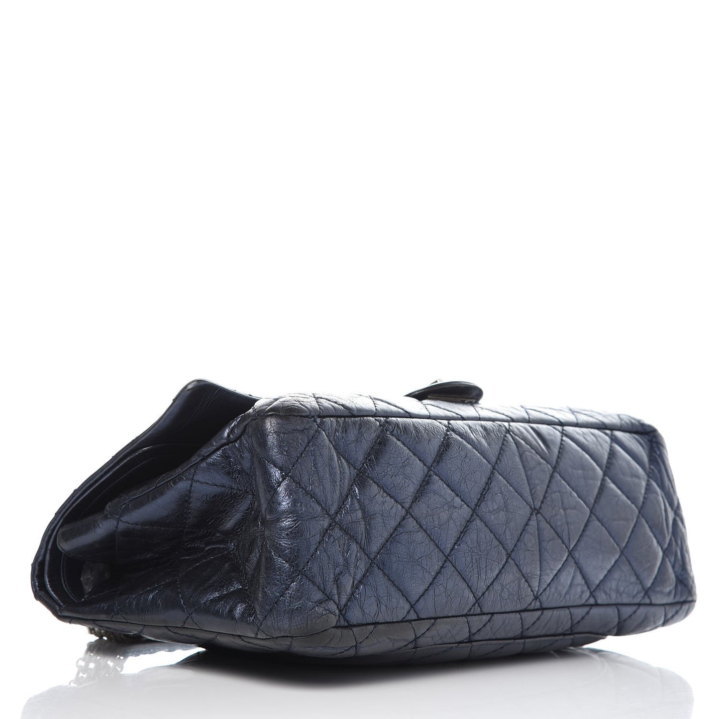 Metallic Aged Calfskin Quilted 2.55 Reissue 228 Flap Blue