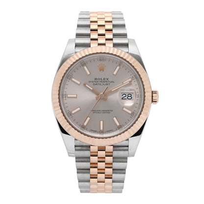 Rolex Stainless Steel 18K Everose Gold 41mm Oyster Perpetual Datejust Watch Sundust 126331 1 of 5