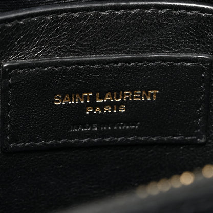 Saint Laurent Calfskin Y Quilted Monogram Small Loulou Chain Satchel Black Black 7 of 14