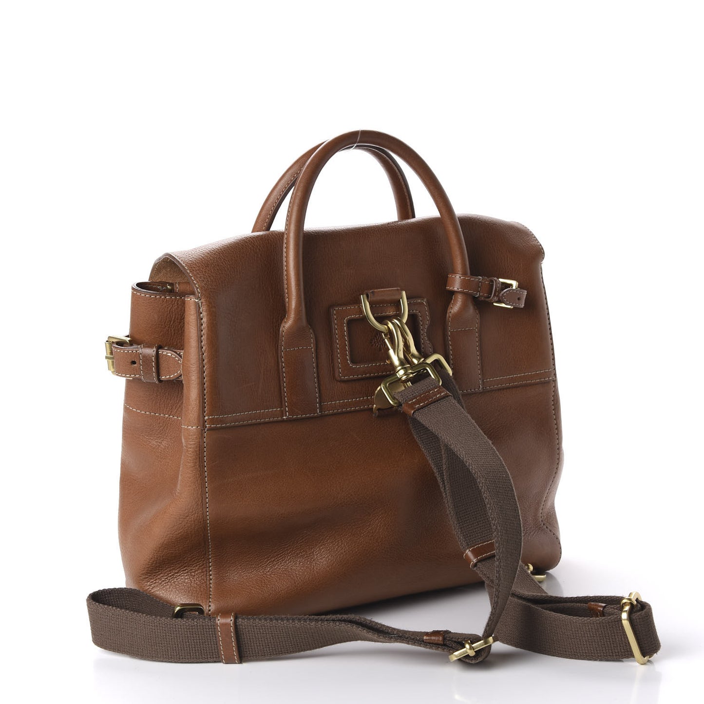 Natural Leather Cara Delevigne Convertible Satchel Oak