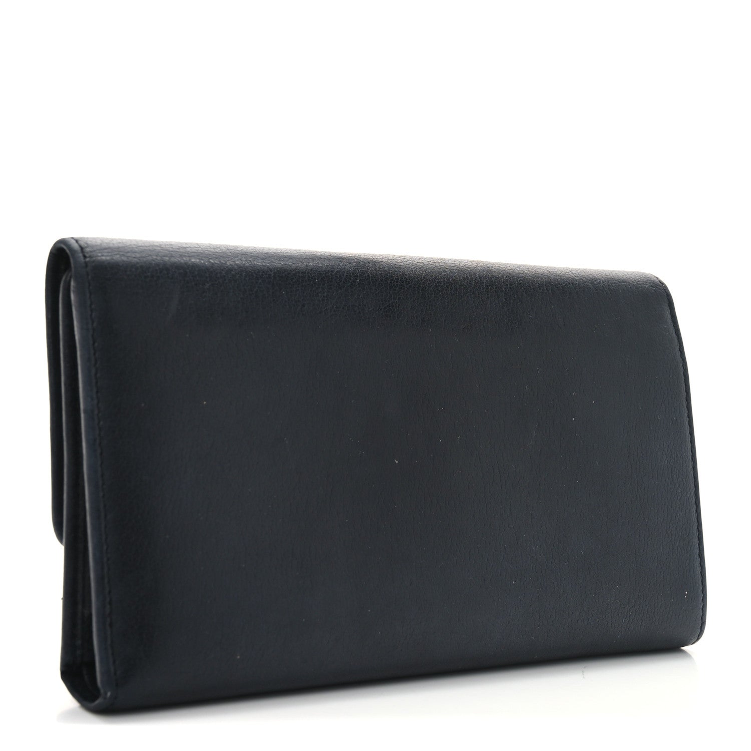 Chanel Goatskin Camellia Embossed Flap Wallet Black 3 of 6