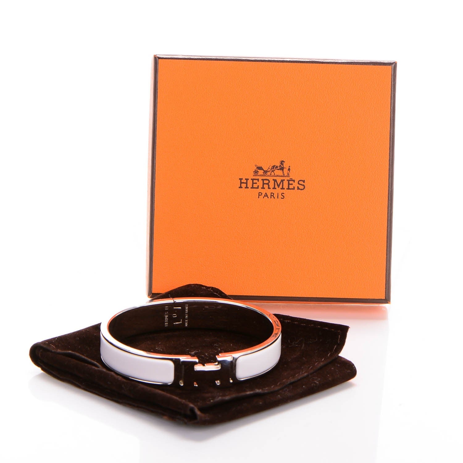 Hermes Enamel Narrow Clic Clac H Bracelet PM White 7 of 7