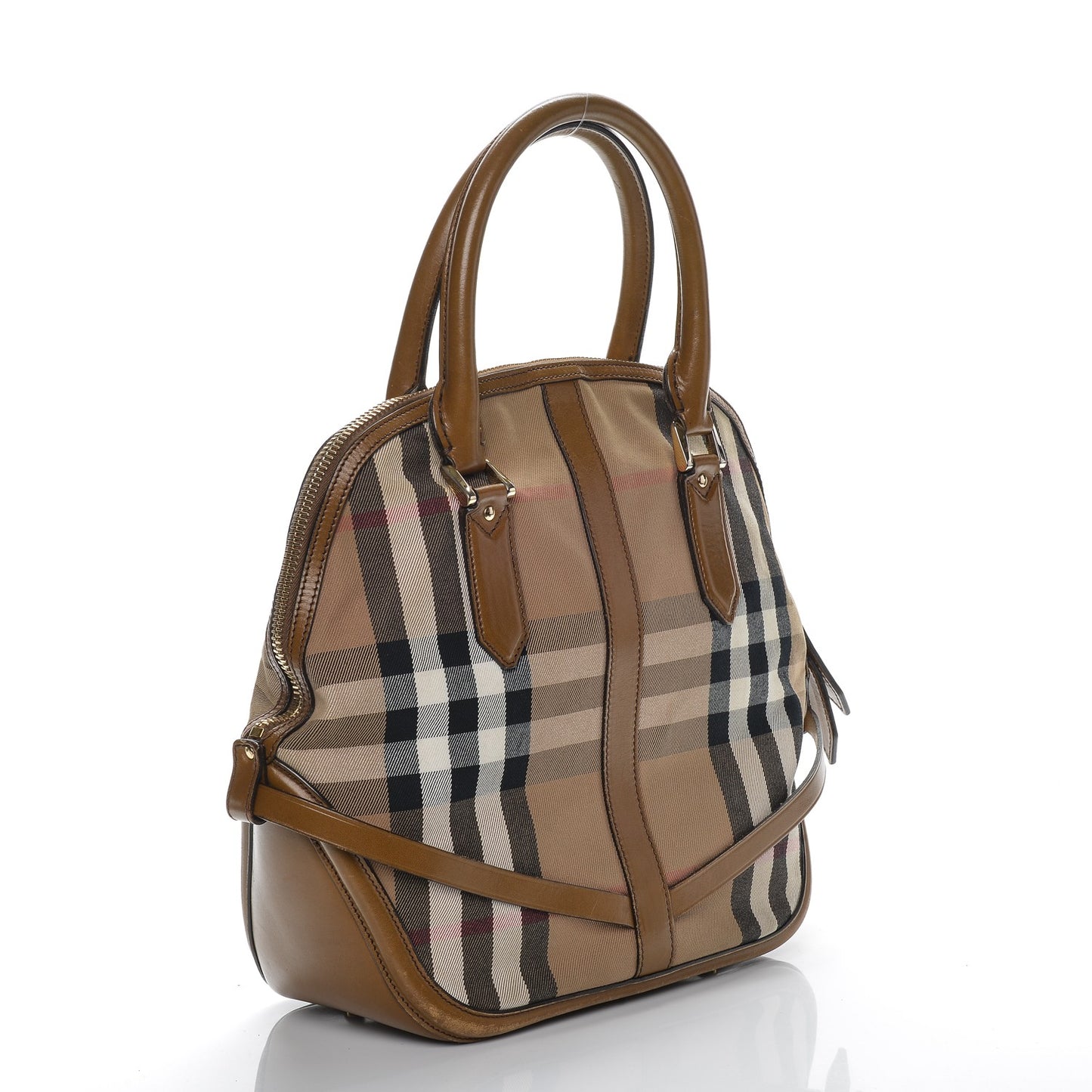 Bridle Calfskin House Check Owl Medium Orchard Bowling Bag Brown Ochre