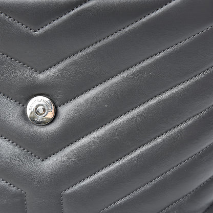 Saint Laurent Calfskin Y Quilted Monogram Medium Loulou Satchel Kaki Fonce 12 of 14