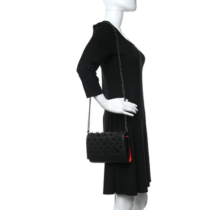 Christian Louboutin Calfskin Spikes Loubinthesky Paloma Clutch Black 2 of 9