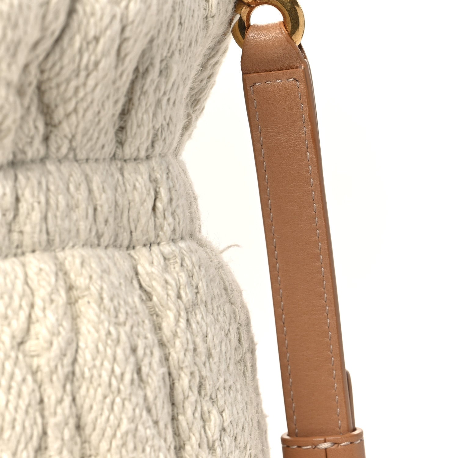 Saint Laurent Calfskin Tessuto Treccia Knit Le Maillon Bucket Bag Soy Milk 11 of 11