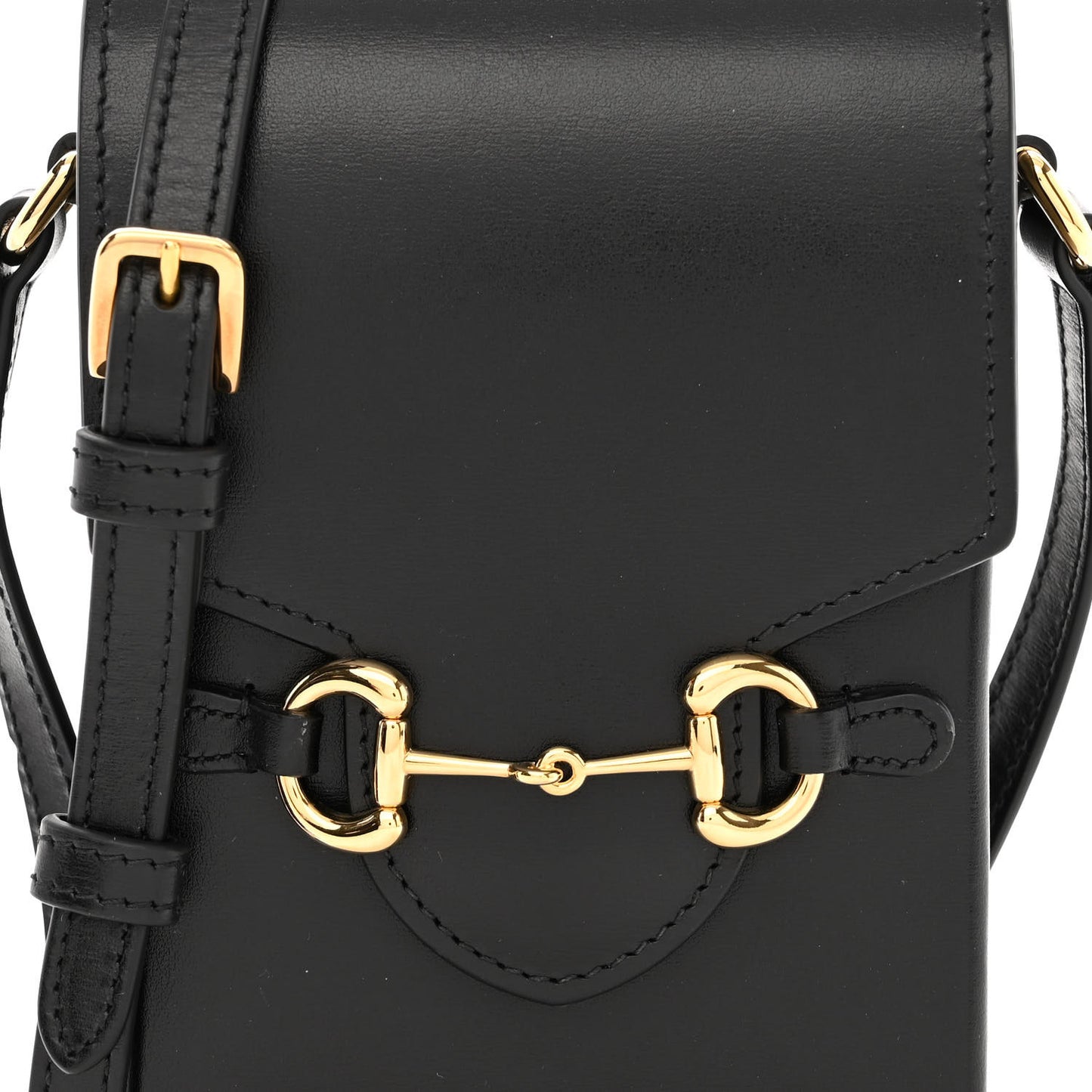 Boarded Plutone Calfskin Mini Horsebit 1955 Crossbody Bag Black