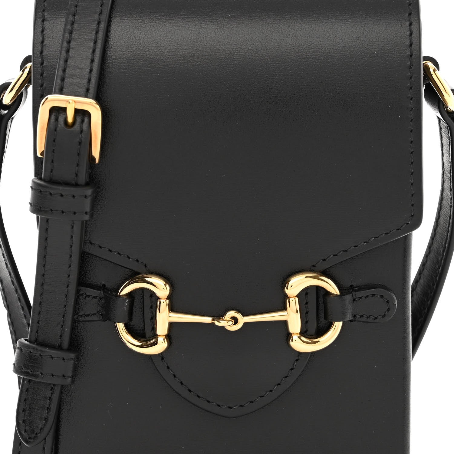 Gucci Boarded Plutone Calfskin Mini Horsebit 1955 Crossbody Bag Black 8 of 10