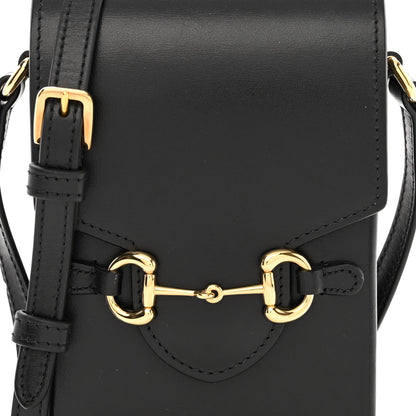 Gucci Boarded Plutone Calfskin Mini Horsebit 1955 Crossbody Bag Black 8 of 10