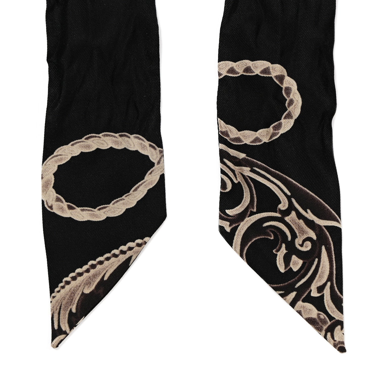 Hermes Silk Les Cles Twilly Black 2 of 4