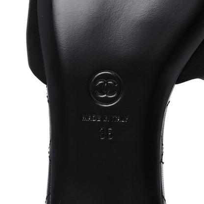 Chanel Satin Mule Sandals 38 Black 6 of 9