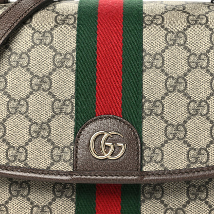 Gucci GG Supreme Monogram Textured Dollar Calfskin Medium Ophidia Top Handle Shoulder Bag Beige Brown 8 of 10