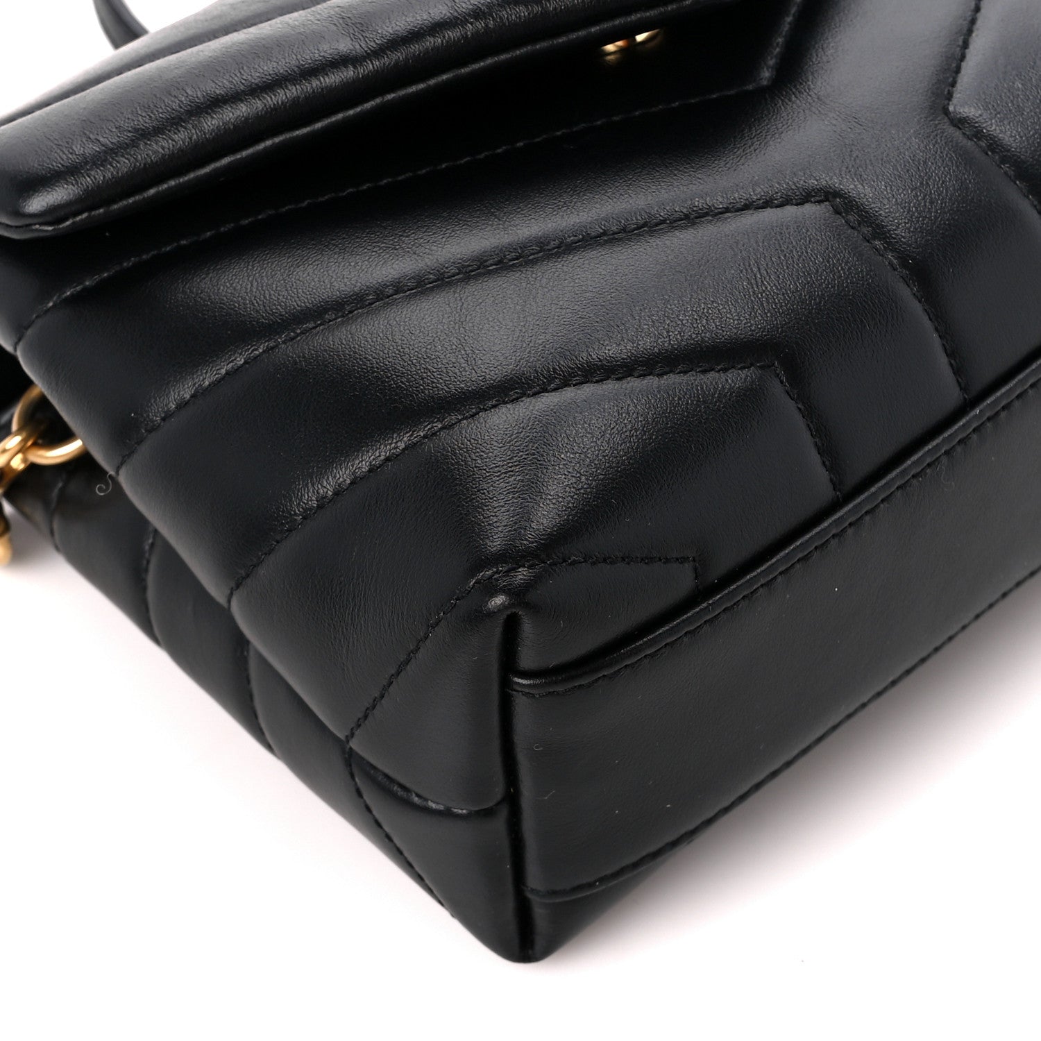 Saint Laurent Calfskin Y Quilted Monogram Toy Loulou Crossbody Bag Black 10 of 12