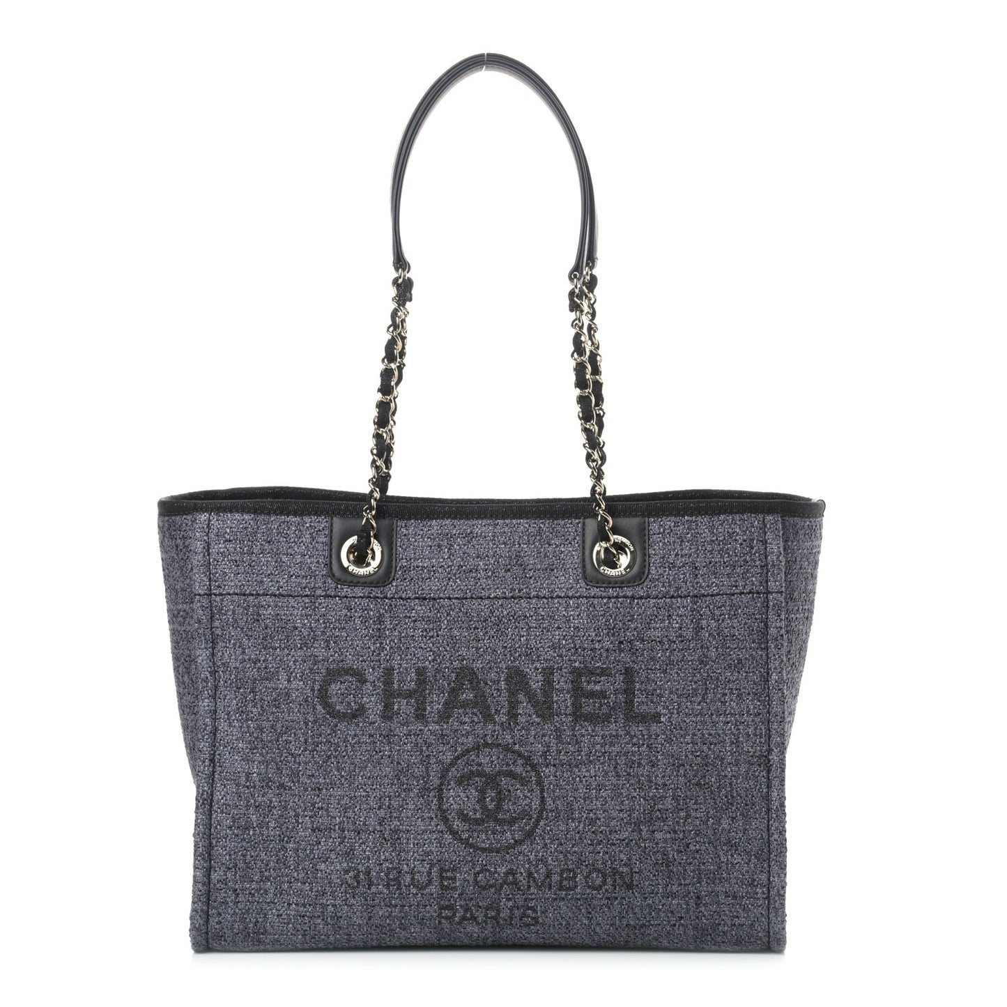Lurex Boucle Small Deauville Tote Black