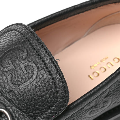 Gucci Piuma Calfskin Embossed Womens Platform Lug Sole Loafers 40 Black 12 of 12