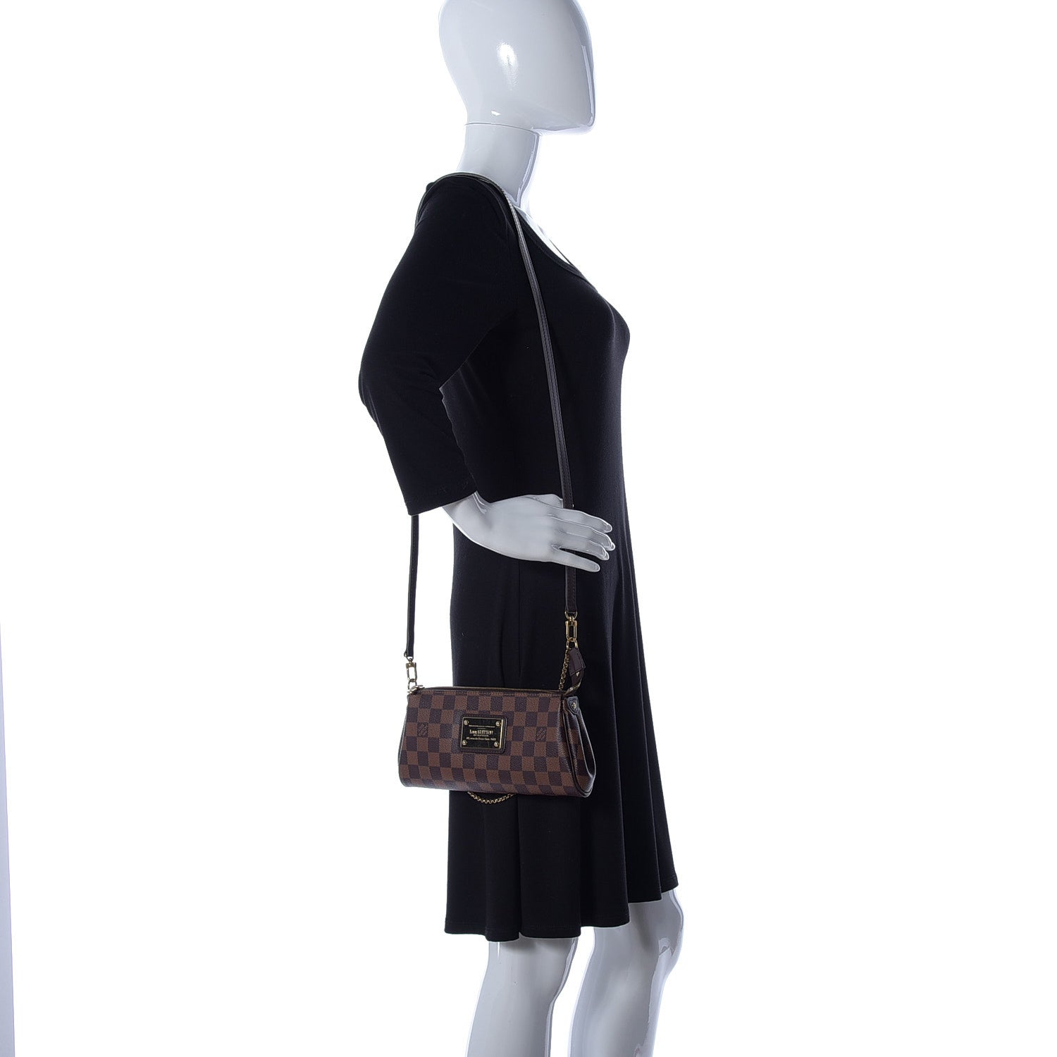 Louis Vuitton Damier Ebene Eva Clutch 2 of 9