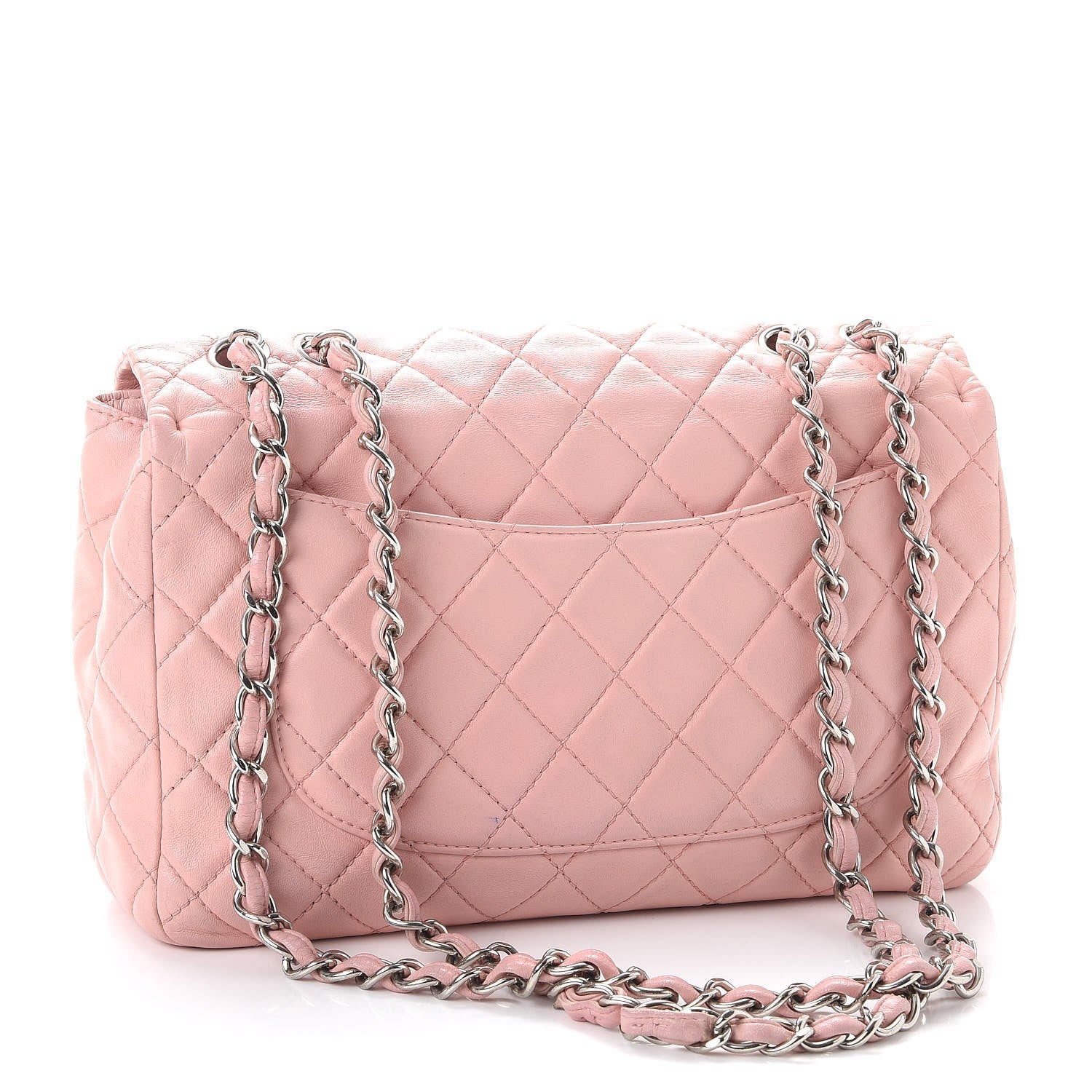 Chanel Lambskin Quilted Jumbo Single Flap Light Pink 4 of 13