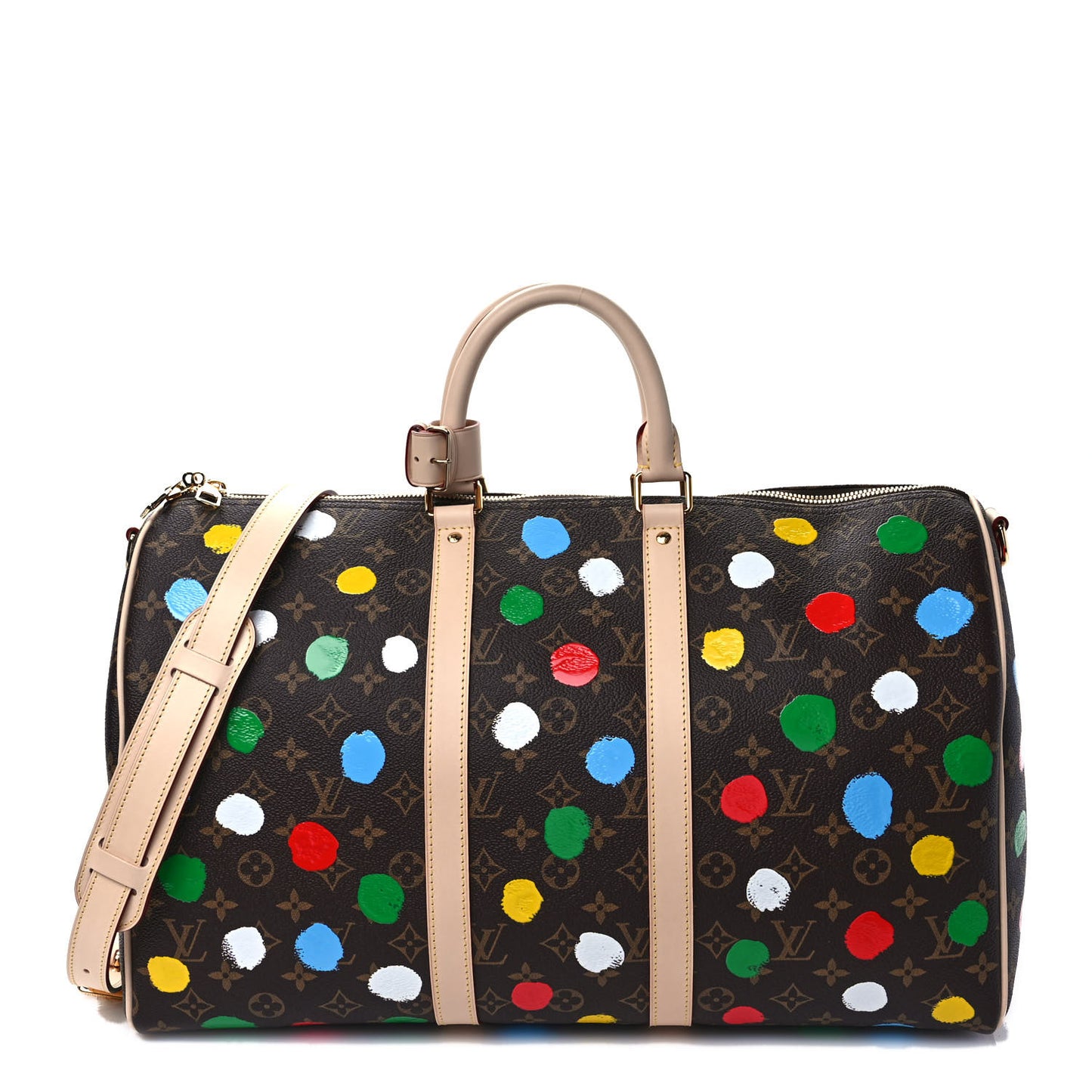 LV X YK Monogram Dots Keepall Bandouliere 45