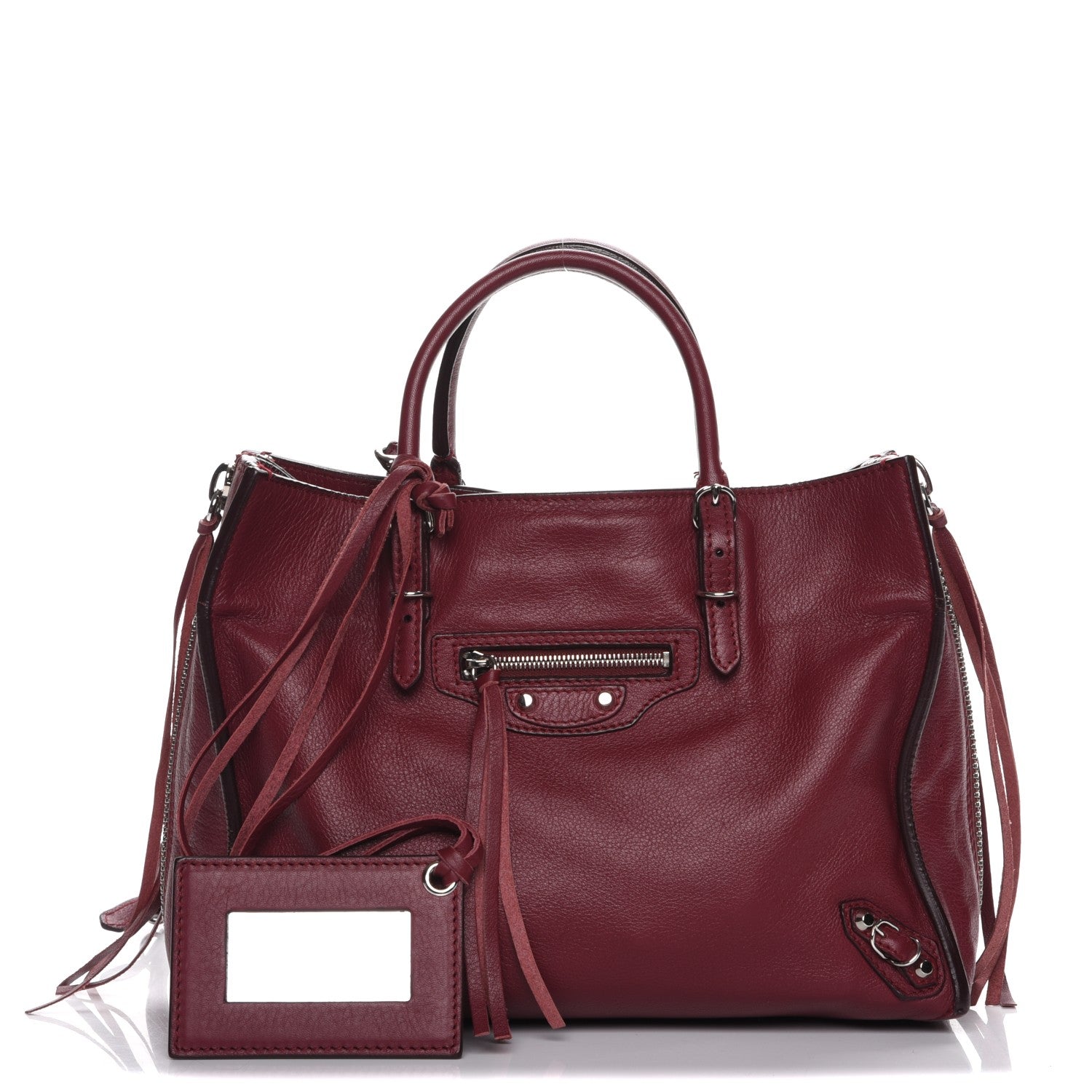 Balenciaga Veau Papier A6 Zip Around Tote Rouge Pourpre 1 of 11
