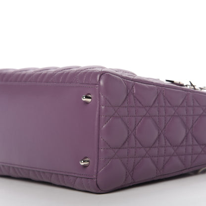 Christian Dior Lambskin Cannage Medium Lady Dior Purple 7 of 11