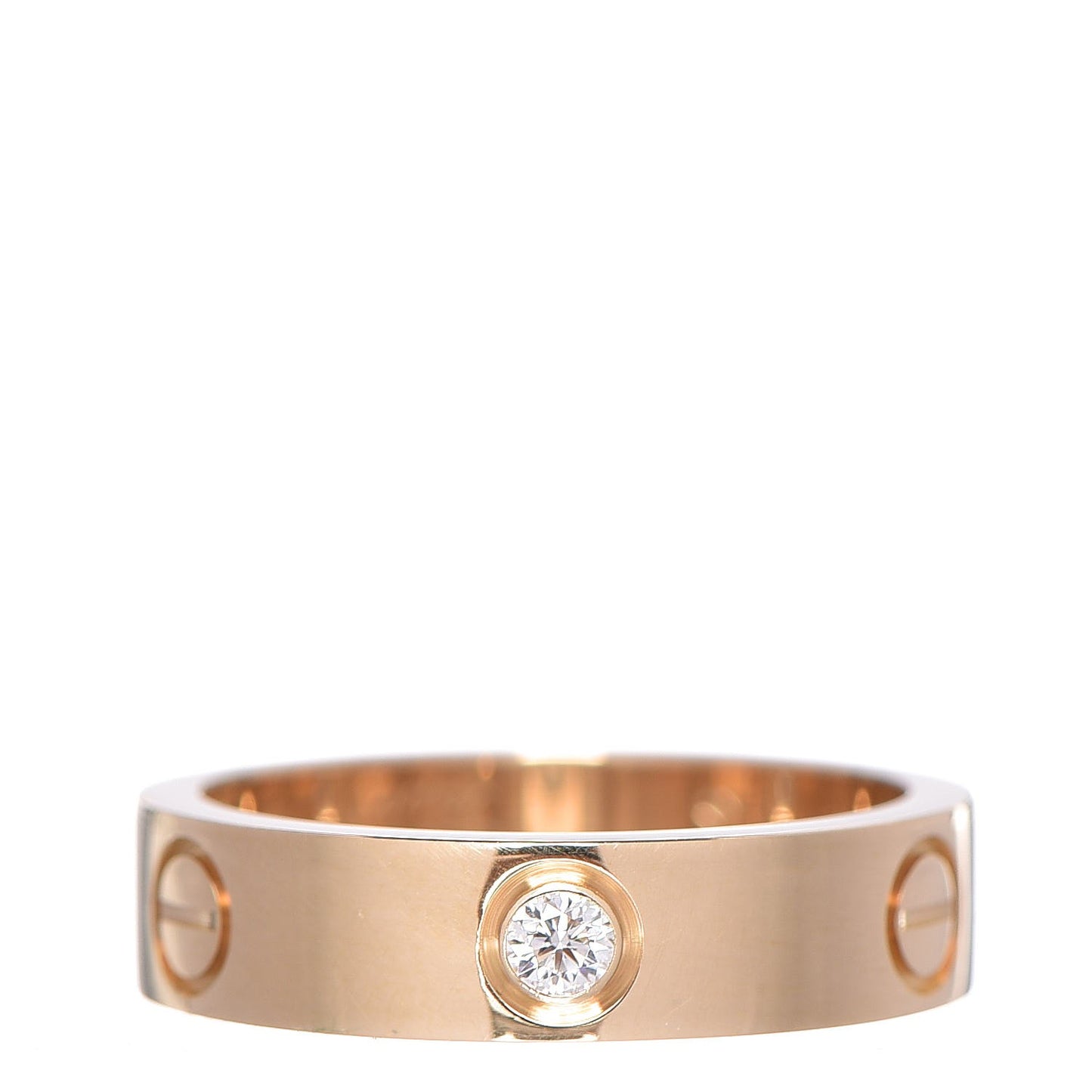 18K Yellow Gold 3 Diamond 5.5mm LOVE Ring 59 8.75