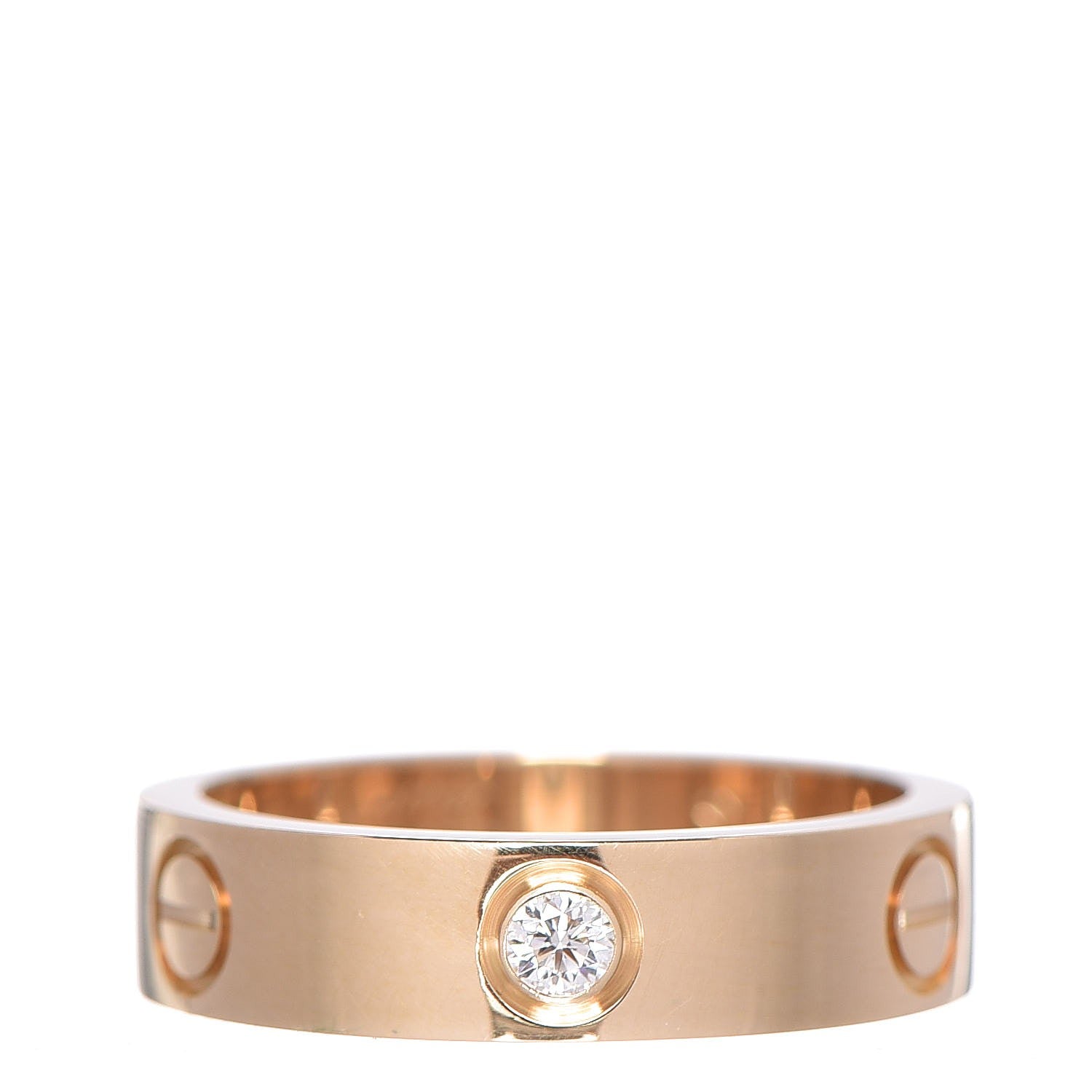 Cartier 18K Yellow Gold 3 Diamond 5.5mm LOVE Ring 59 8.75 1 of 3