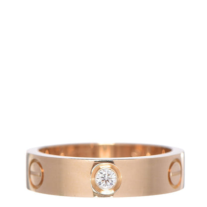 Cartier 18K Yellow Gold 3 Diamond 5.5mm LOVE Ring 59 8.75 1 of 3