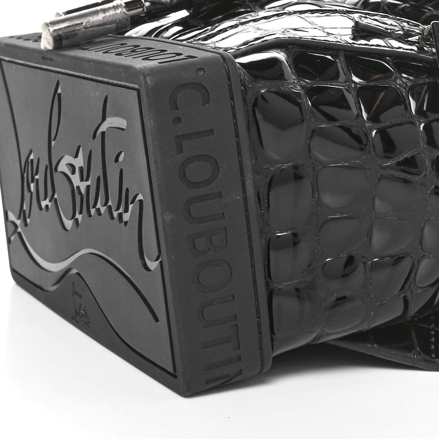 Calfskin Alligator Embossed Small Explorafunk Backpack Black