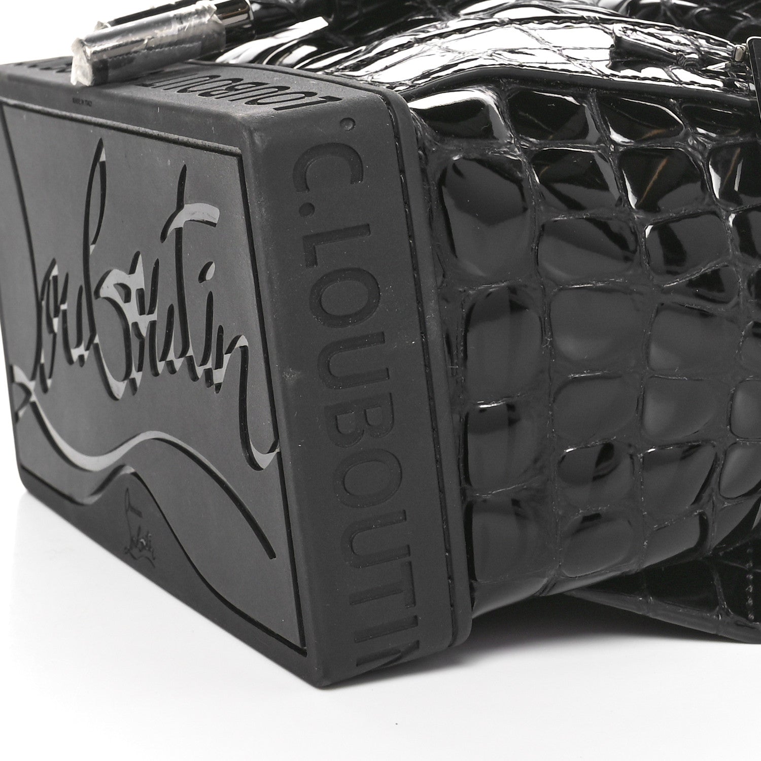 Christian Louboutin Calfskin Alligator Embossed Small Explorafunk Backpack Black 10 of 12