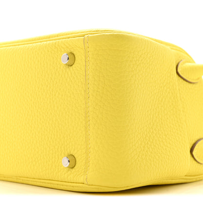 Hermes Taurillon Clemence Mini Lindy 20 Lime 10 of 12